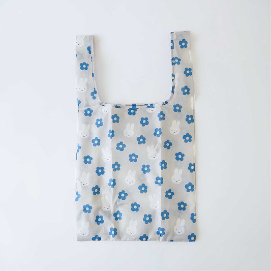 Miffy Face Flower shopping bag small. Blue