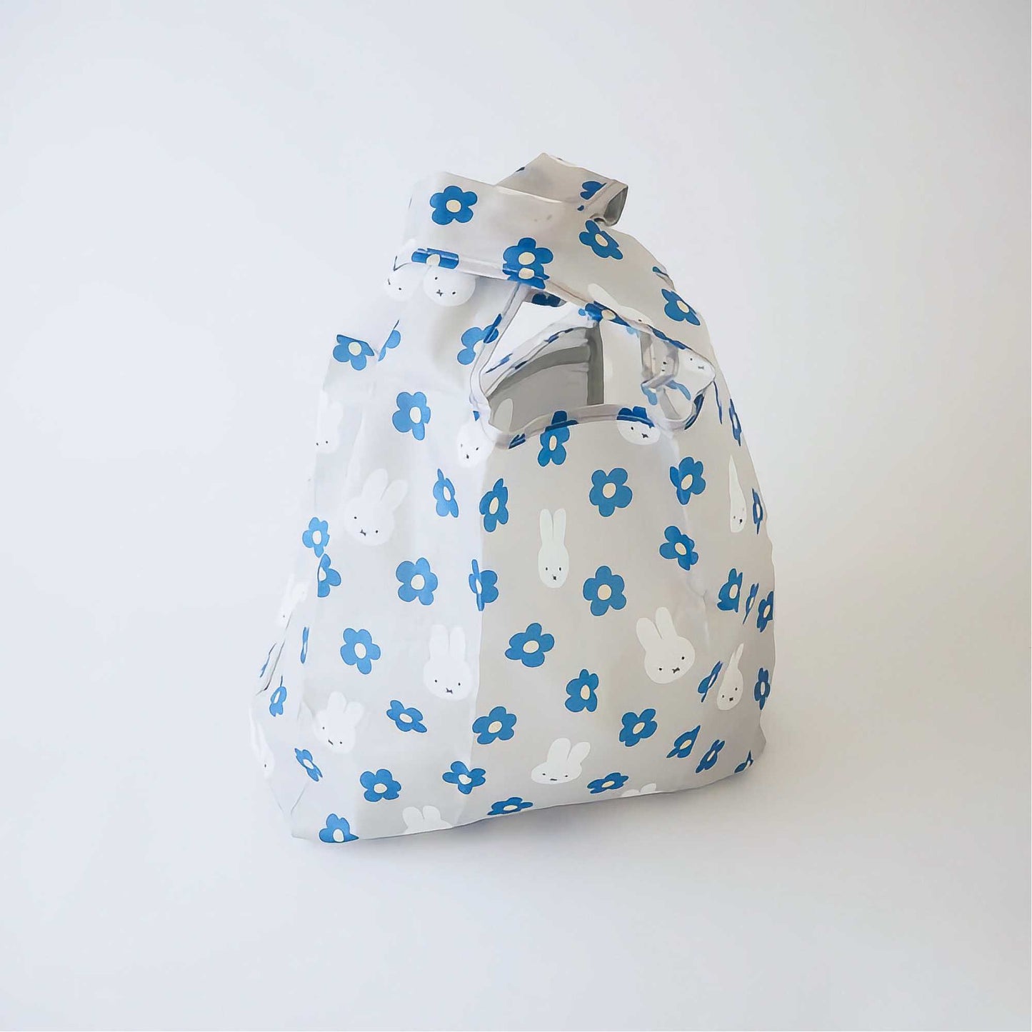 Miffy Face Flower shopping bag small. Blue