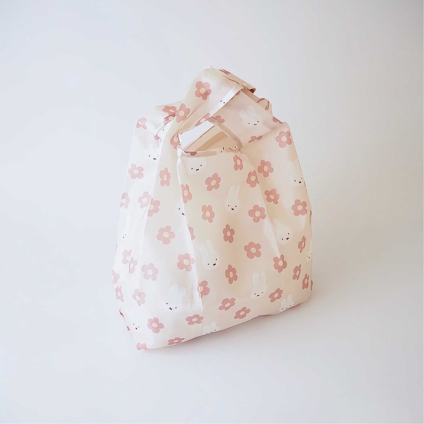Miffy Face Flower shopping bag small. Pink